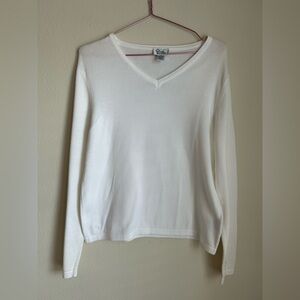 Lilly Pulitzer Cotton White V-Neck Sweater